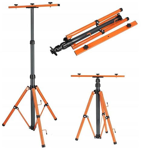 Double trépied pour projecteur halogène de 1,6 m - Orange/gris