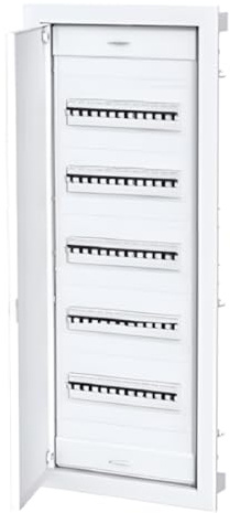 Centralino ad incasso con porta metallica, 60+10 (5x12) moduli, bianco, IP40 - Elettrocanali EC63160