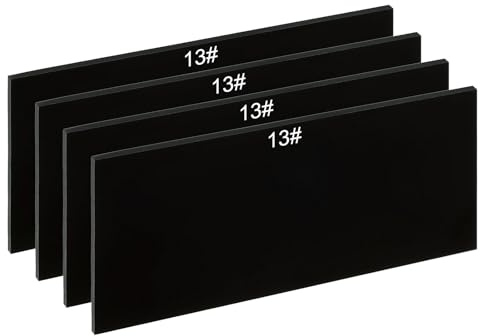 PATIKIL Soldadura Lente Sombra 13 Vidrio Reemplazo 4-1/4x 2 Negro 4pcs | Placas de Filtro de Oscurecimiento, Cubiertas para Casco Capucha, Vidrio Endurecido