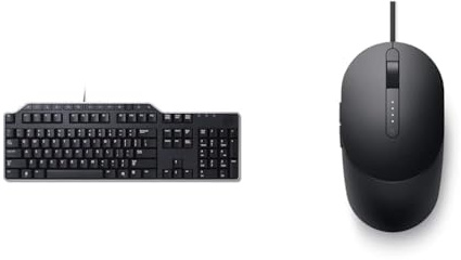 Dell KB-522, Wired, Business Multimedia Tastatur, German (QWERTZ), schwarz & Laser Wired Mouse - MS3220 Black, MS3220-BLK (Black)