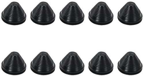 35mm Rubber Grommet, 10 Pcs Tower Shaped Grommets, Wire Tidies Organizer Management Grommets for Table, Desk, Machine, Black