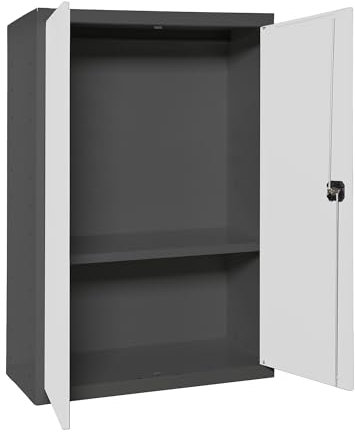 Simon Mehrzweck-Rack, Amario, Metall, 2 Türen, 900 x 800 x 400 mm, Metall, Anthrazit/Weiß, 900 x 800 x 400 mm