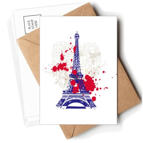 Eiffelturm Umriss Frankreich Paris Postkarten Umschläge Blanko Notizkarten Mailing
