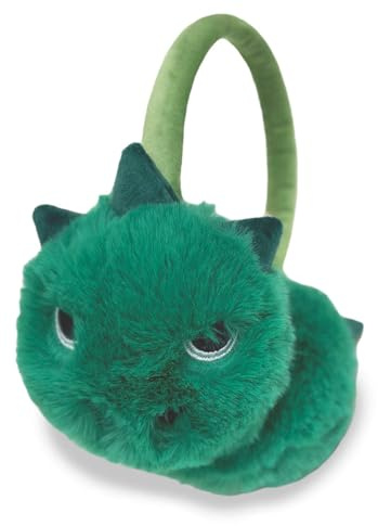 Gifts Treat Earmuffs for Boys Dinosaur Ear Muffs Kids Cute Animal Winter Warm Green Ear Covers Adjustable, Green Dinosaur