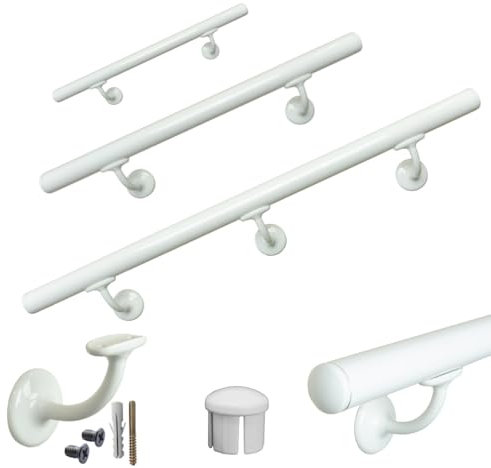 Parpyon® Corrimano a muro maniglia appoggio passamano in Acciaio INOX a parete Scale, Bagno, Doccia, Cucina, maniglione bagno - porta asciugamani 100% prodotto Italiano