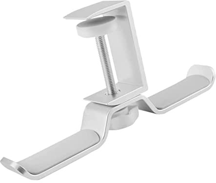 LULUMAIC Supporto per Cuffie Supporto per Gancio per Cuffie Creativo Supporto per Cuffie da Gioco in Metallo Supporto per Display con Clip da Tavolo Supporto per Cuffie(Argento)