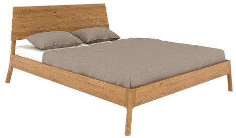 Lomadox Einzelbett 120x200cm mit Holzkopfteil, Wildeiche massiv geölt, THORNBURY-165