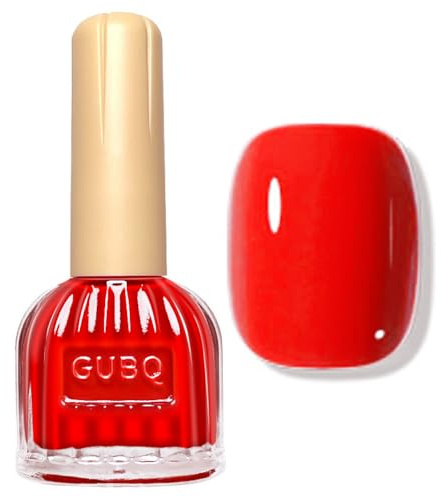 Red Nail Polish - Cherries Red Nail Varnish - Water Based Breathable Quick Dry Long Lasting Cherryred Nail Polish - High Glossy Burgundy nail Varnish For Women Nail Art Manicure No Need Cure