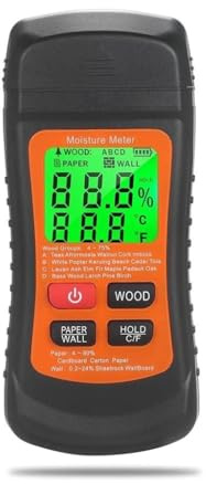 SHRGOMPIT Medidor de humedad for madera, LCD digital, retroiluminación verde, detector fugas agua y for paredes