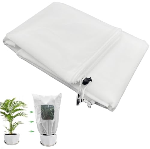 Smaoqingji Frost Protection Pot Plant Bag Winter Protection for Plants – 1 Piece, White, Olive Tree Plant Protection Cover, Suitable for All Types of Outdoor Plants, Potted Plants, Roses and Other