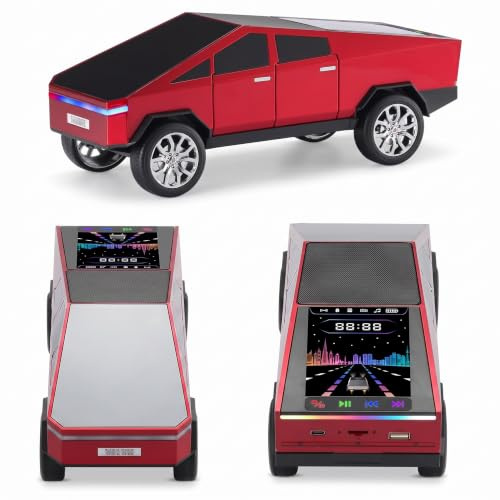 SENECESLI Altoparlante portatile Bluetooth con display, suono HD, chiavette USB/schede di memoria/radio FM, microfono e vivavoce, luce LED per feste (rosso)