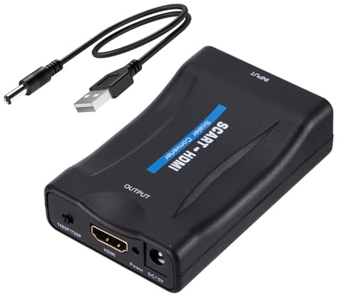 SCART to HDMI Converter, 720P/1080P HD Video Adapter for DVD Blu-ray STB