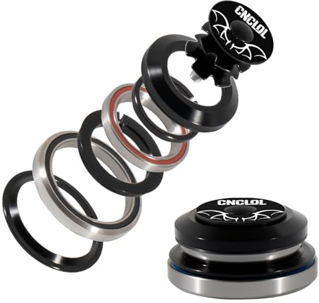CNCLOL 1-1/8 Bike Headset 34mm/44mm/41.8-52/44-55/44-56mm, MTB Threadless Semi-integrated, Bicycle Headset Kit Straight & Tapered Tube Double Sealed Bearings for Bmx/Mountain/Road Bike