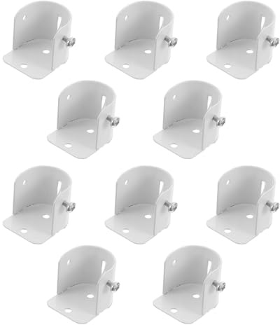 Zerodeko Soportes de Montaje para Ducha 10 Piezas, Brida de Acero Inoxidable de Color Claro para Barra de Cortina de Ducha y Armario, Soporte Resistente en Forma de U para Varillas de 2,6