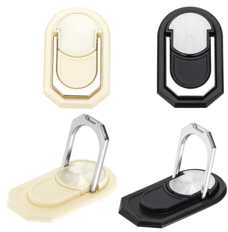 PATIKIL 4PCS Phone Ring Holder, Cellphone Ring Holder Finger Grip Stand 360 Rotation with Adhesive Backing Kickstand for Back of Phone Tablet Car Mount, White Black