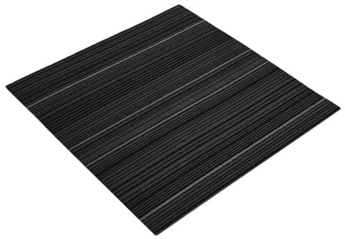 vidaXL Piastrella per tappeti a righe grigio scuro, 50 x 50 cm, 20 pezzi PP e bitume, camera da letto, pavimento modulare, moquette morbida, interni, piastrelle chic, facile da pulire