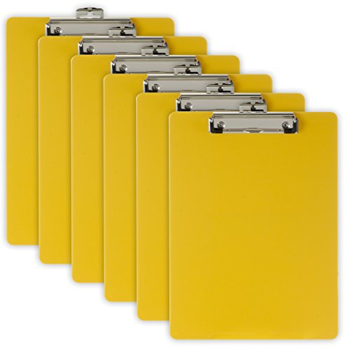 Officemate Klemmbrett aus recyceltem Kunststoff, Buchstabengröße, gelb, 6 Stück (83082)