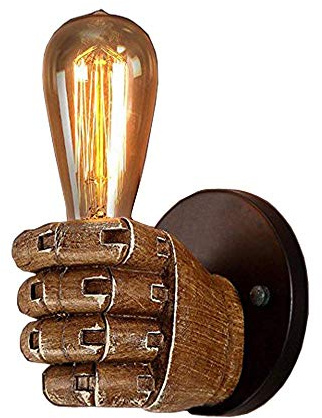NIUYAO Industriale Lampade da Parete Illuminazione a Mano Vintage Mini Luce a Muro Illuminazione per Interni Marrone- Mano sinistra