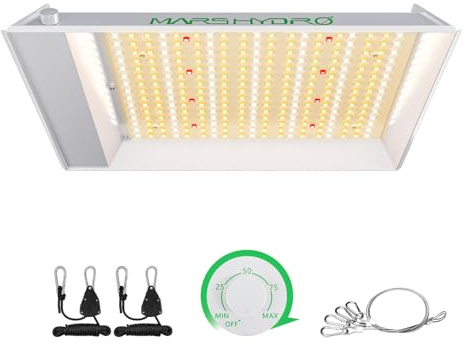 MARS HYDRO TS600 100W Upgraded Dimmable LED Grow Light, Full Spectrum Growing Lamp with New Diodes Layout for Indoor Plants Hydroponic Seedling Veg Bloom in 2x2 Grow Tent