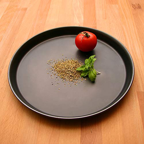 GRÄWE 10er Set Pizza Backblech Ø 32 cm, rund, Pizzablech aus Blaublech, hitzebeständig bis 400 °C, unbeschichtet, Made in Germany