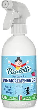 Paulette - Vinaigre Ménager Framboise - Nettoyant Détartrant Multi-Surfaces Ecocert - Fabriqué en France - 500 ml