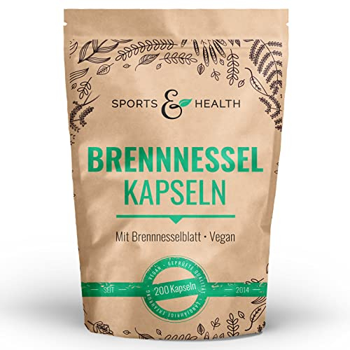 Brennnessel Kapseln - 200 Kapseln - Hochdosiert 900mg pro Tagesdosierung - Vegan - Ohne Zusatzstoffe – Brennessel