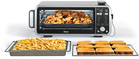 Ninja, Toaster Oven, Air Fryer, Thermometer, Toaster Oven Air Fryer Combo, Stainless Steel, Quick meals, Fries, Frozen Food, Air Fry, Dehydrate, Reheat, 13-in-1,Less Oil, Flip Away Oven, Foodi, SP351