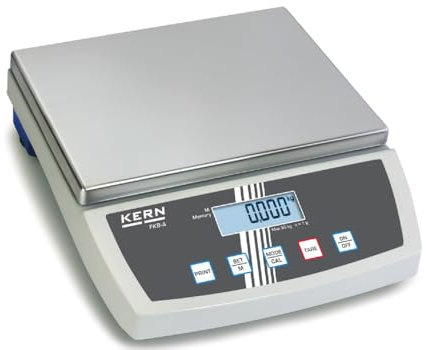 Kern FKB 15K0.5 - Balance de table à haute résolution, avec plateau de pesée robuste en acier inoxydable, Portée [Max]: 15 kg, Lecture [d]: 0,5 g, Poids min. par pièce [Comptage] g/pièce: 10 g