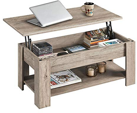 Yaheetech Mesa de Centro Elevable y Extensible 98x50x(41,8-56) cm