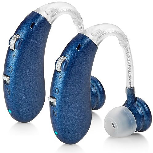 Digital Pair-Rechargeable-Operated BTE Personal Assist Device with 2 Modes, Volume Control and Noise Cancelling, Behind the Ear for Adults and Seniors