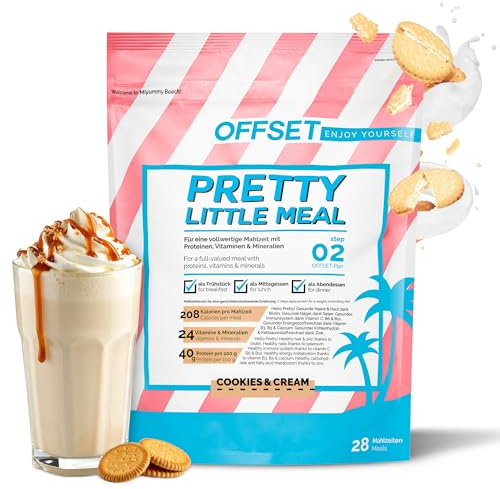 OFFSET Nutrition Abnehm Shake Cookie [nur 208 KCAL pro Shake] - 28 Portionen | Mahlzeitersatz | Diät Shake mit 24 Vitaminen & Mineralien | Glutenfreie Trinkmahlzeit