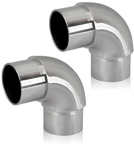 PRIOstahl Rundbogen Rohrbogen Bogen Rohrverbinder Steckfitting Verbinder Rund - 2 Stück Ø 33,7 mm für Rundrohre Rohr Handlauf Verbindung zum Stecken Geländerbau Rostfrei aus Edelstahl V2A