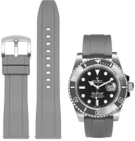 Niziruoup Uhrenarmband Schnellverschluss Fluorkautschuk Uhrenarmbänder 19mm 20mm 21mm 22mm Universal Weiche Langlebig Original Kautschuk Armband FKM Gummi Sport Uhrband Ersatzband für Herren Damen