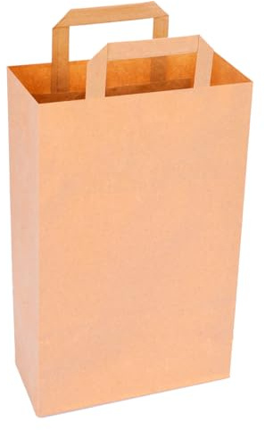 verpacking Papiertragetaschen 36 x 22 x 10 cm Braun [Größe und Farbe wählbar] Geschenktüten Einkaufstüten biologisch abbaubar Einzelhandel 250 Stück