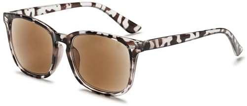 VEVESMUNDO Lesebrille mit Sonnenschutz Getönt Lesehilfe Sehhilfe Sonnenbrille Sonnenlesebrille mit sehstärke Damen Herren