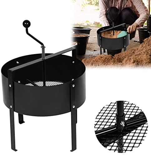 YZNAHRE Bodensieb Drehbarer Gartensieb Handkurbelsieb mit Sieb-Filter, Kompostsieb Sandsieb Kompost Siebmaschine Erdsieb Sand Sieb Garten Sieb für Unkraut, Steine, Kompost, Schwarz