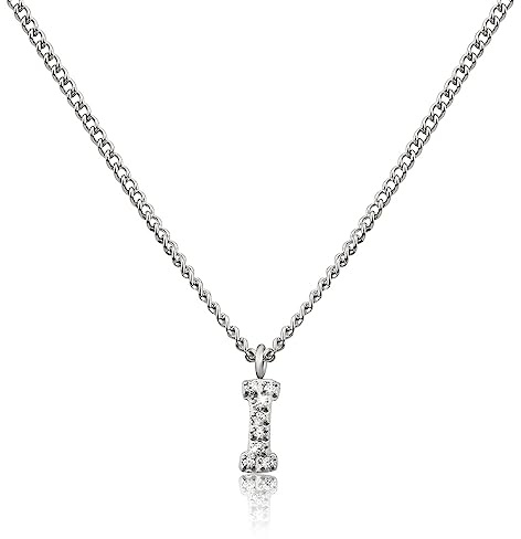 Bokstavskedja i silver för damer I Hudvänligt halsband med initialhänge I Bokstavskedja i silver och rostfritt stål. (I)
