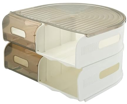 Huevera de desplazamiento, portahuevos de gran capacidad for refrigerador Contenedor de almacenamiento de huevos Organizador Bin Reutilizable Plástico transparente en forma de U Caja de almacenamiento
