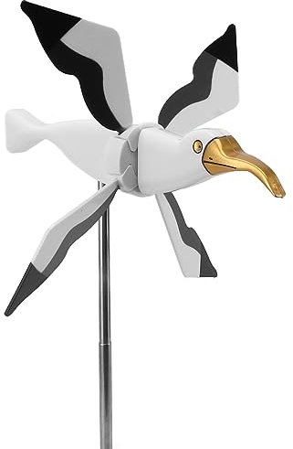 Luqeeg Seagull Windmill Garden Spinner Lawn Ornament, Adds Color and Vibrance to Garden or Patio, Durable and Weatherproof, Easy to Install, Attract Birds, Beautiful Design