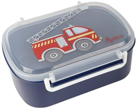sigikid 25408 Matlåda brandkår lunchlåda med insats och stryklås, BPA-fri, säker, lätt, rekommenderas för barn från 1 år