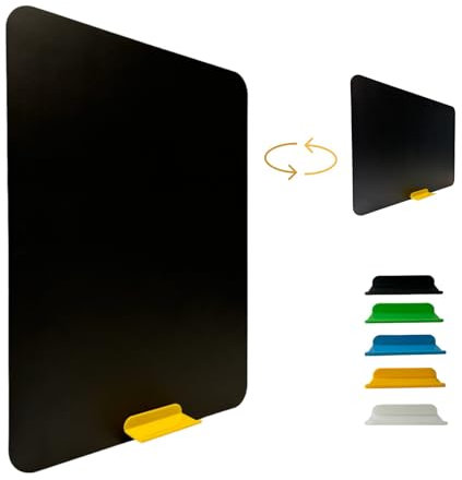 Pizarra negra para tiza sin marco Superficie para escritura con tizas y rotuladores de tiza. Bandeja de colores. Ideal para el hogar y la oficina. (60 x 40 cm, Amarillo)