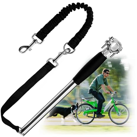 Fahrrad Hundeleine für sicheres Radfahren -einziehbare Fahrradleine Hund, Hundeleine für Fahrradhalterung, verstellbare Fahrrad Leine für Hunde, Hunde Fahrradleine