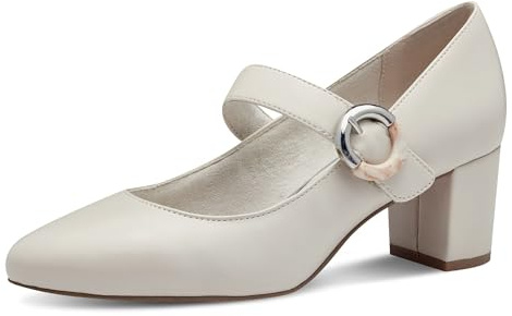 MARCO TOZZI Damen Pumps Spitz mit Schließe, Beige (Cream), 39 EU