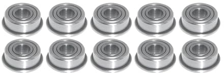 Flanschlager 1/8x5/16x9/64 zoll FR2-5 ZZ metallgedichtet 10 Stück - rcbay | Chromstahl inch Rillenkugellager mit Flansch Wälzlager