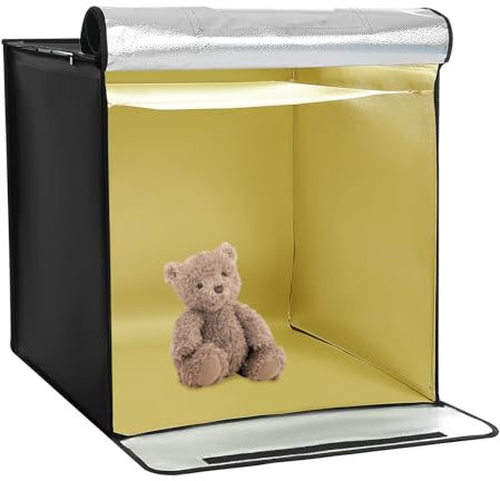Fotobox, Foto-Licht-Box, Fotostudio Set mit 5 Backdrops und 2LED-Leuchtplatten für Produktfotografie, Fotostudios, Schlafzimmer, Büros