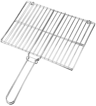Cestello per grigliare in acciaio inox per pesce, verdure e gamberetti, dimensioni 40 cm
