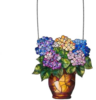 Xuoxeji Pot d'hortensia en acrylique teinté à suspendre pour fenêtre, salon, mur, décoration d'intérieur (hortensia)