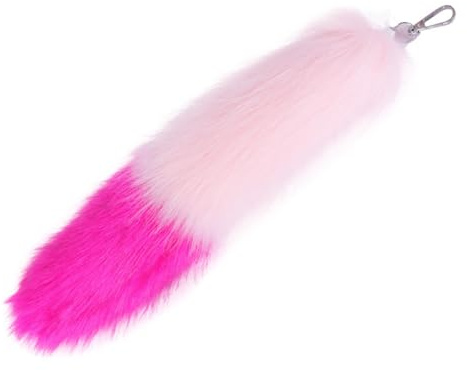 Fuchsschwanz Anhänger Keychain Fox tail Schlüsselring, Weich Flaumig Oversize 40cm Fell Waschbärschwanz Handtasche Zusätze Auto Schlüsselketten Anhänger Dekoration