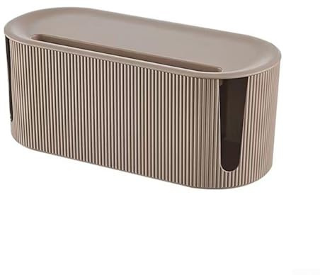 Robust Plastic Cable Management Box for Long Lasting Use and Protection (Brown)