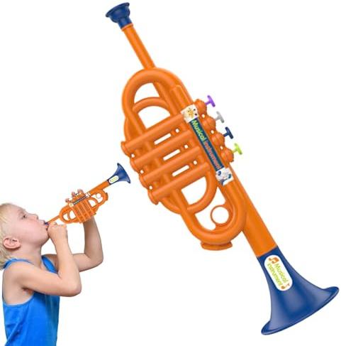 JIEBWCHA Kleine Trompete Spielzeug für Kinder, Musikspielzeug für Kinder,Simuliertes Musik-Trompete Spielzeug für Mädchen | Simuliertes Instrument für